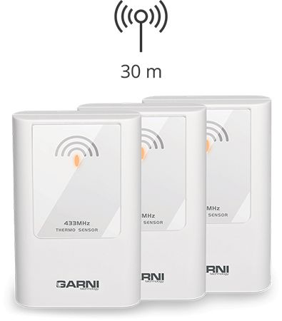 Up to 3 wireless sensors can be connected GARNI 335 Arcus