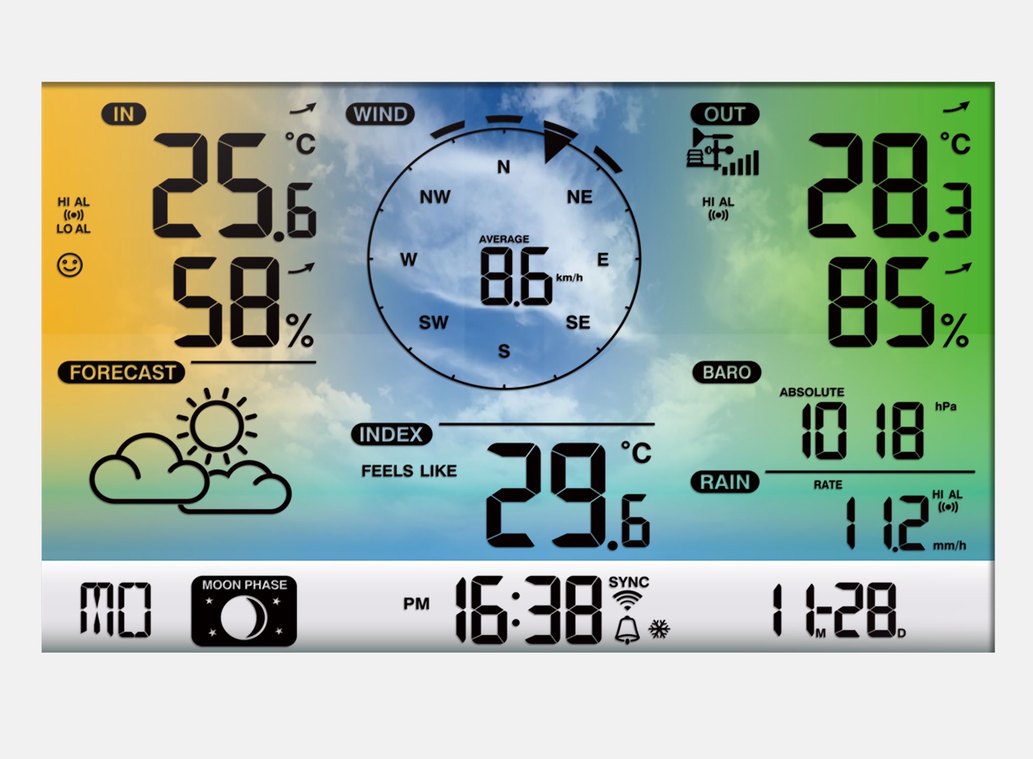 Easy to read LCD display GARNI 975