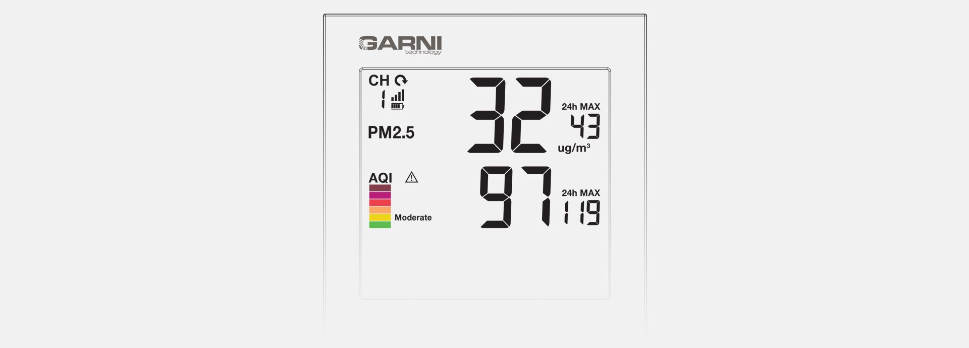 Clear LCD display GARNI 204 OneCare