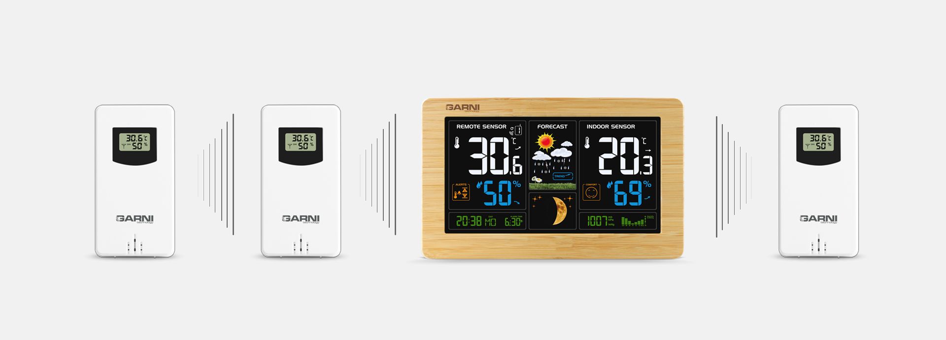 Option to connect additional wireless sensors GARNI 547 Line