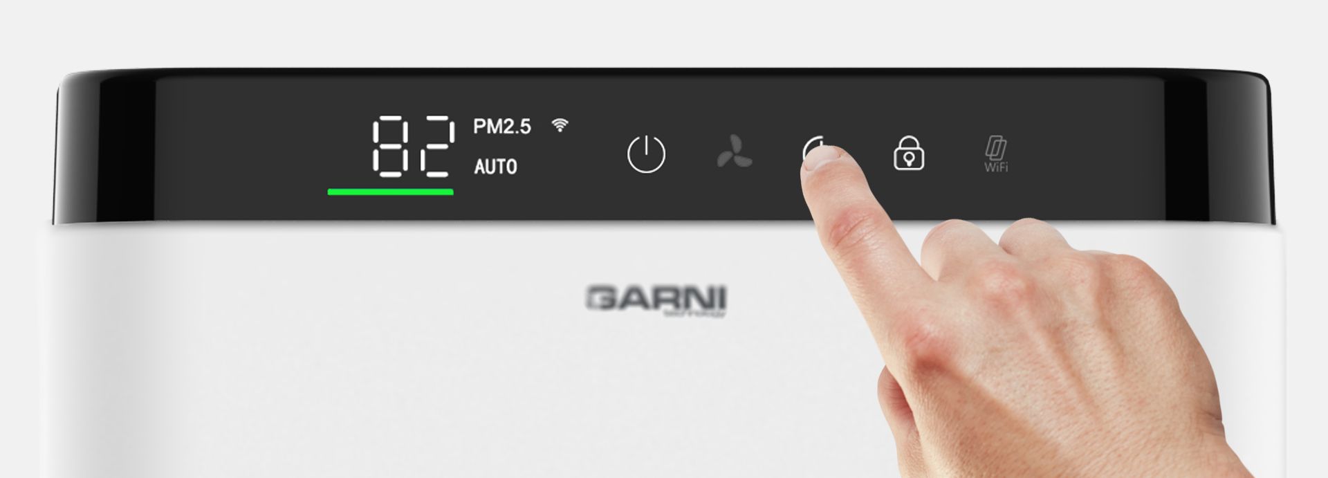 Easy-to-read display and touch buttons GARNI 15T OneCare