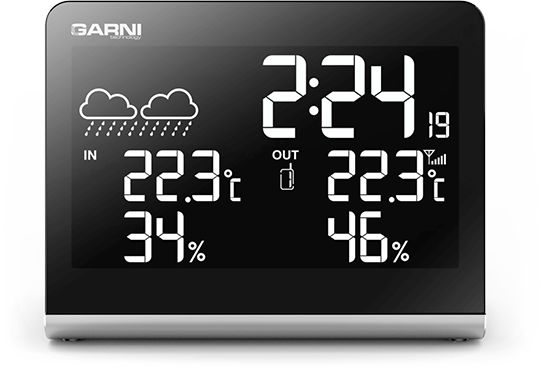 Time and date controlled by the DCF-77 signal GARNI 535 Arcus